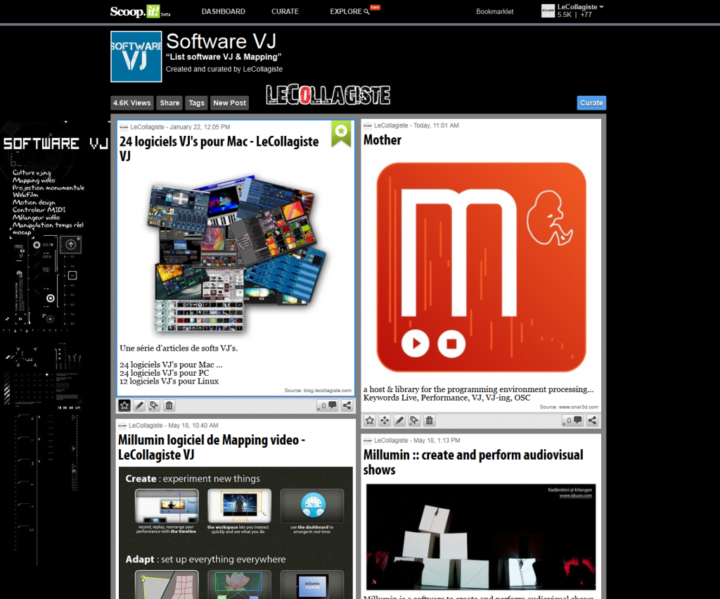 Software VJ sur Scoopit